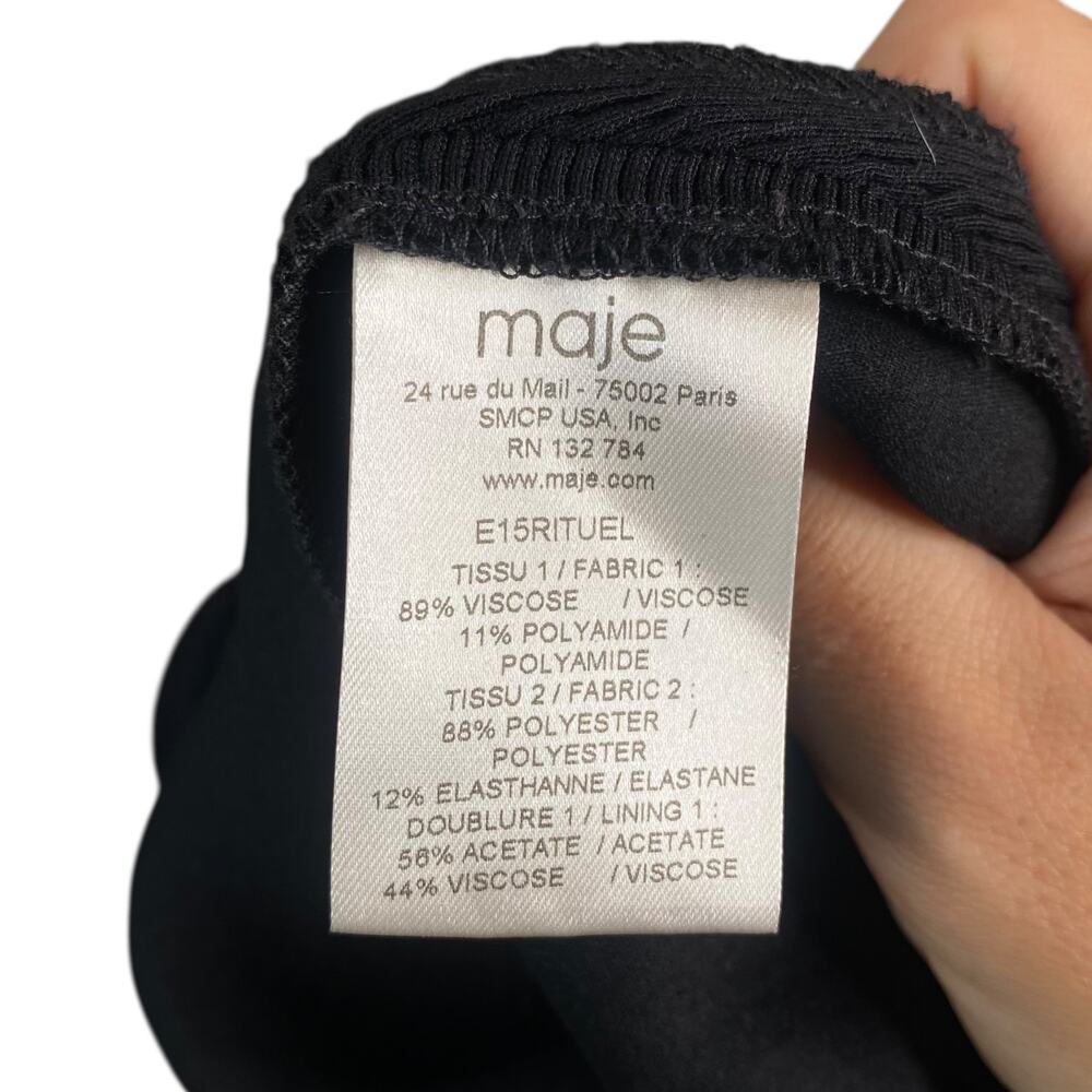 Rare Maje Multi Layered Mesh Fit & Flare Mini Dress Size S Black Whimsigoth Alt - Picture 9 of 9